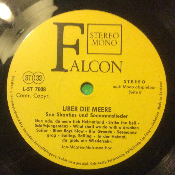 Jan-Maaten-Matrosenchor - Über Die Meere - Sea Shanties Und Seemannslieder (LP) 41365