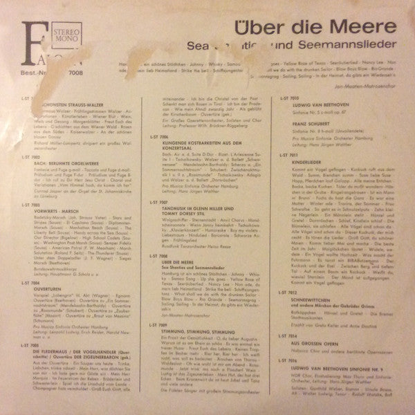 Jan-Maaten-Matrosenchor - Über Die Meere - Sea Shanties Und Seemannslieder (LP) 41365
