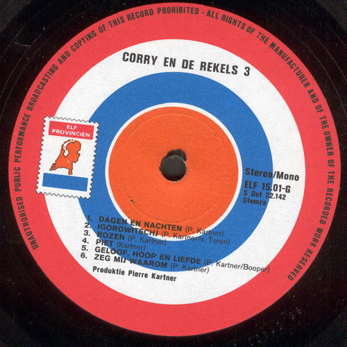 Corry En De Rekels - Corry En De Rekels 3 (LP) 48277 (B) Vinyl LP Vinyl Goed / Hoes Goed