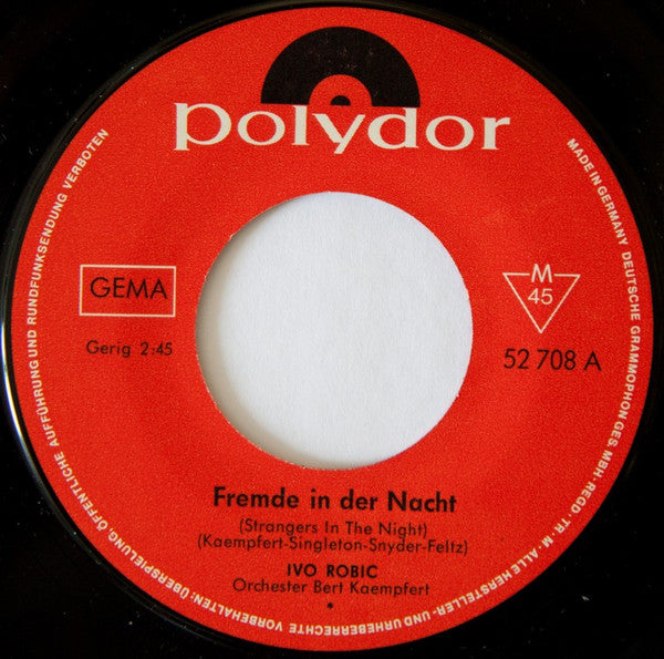 Ivo Robic - Fremde In Der Nacht 17912 Vinyl Singles Vinyl Goed / Hoes Goed