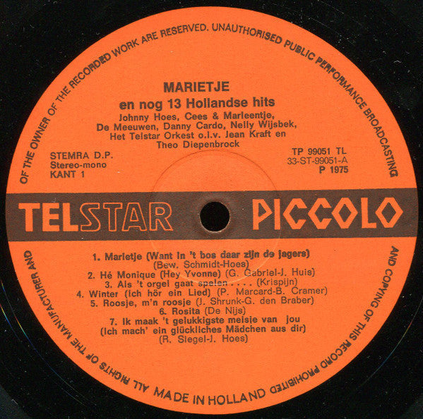 Various - Marietje (Denn im Wald sind die Jäger) und andere niederländische Hits (LP) 43367