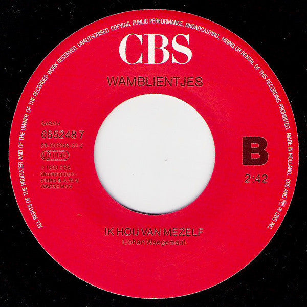 Wamblientjes - Een Beetje Verliefd 13003 Vinyl Singles Vinyl Goed / Hoes Goed