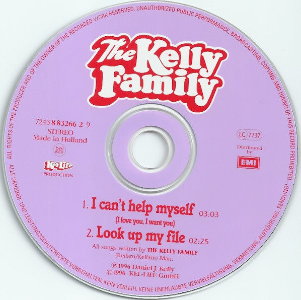 Kelly Family - I Can't Help Myself (I Love You, I Want You) (CD) 70408b Compact Disc Single Goede Staat