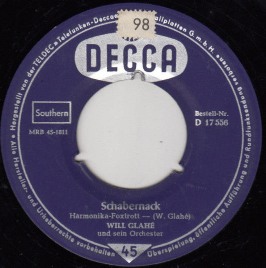 Will Glahé Und Sein Orchester - Schabernack Vinyl Singles Vinyl Goed / Hoes Generic