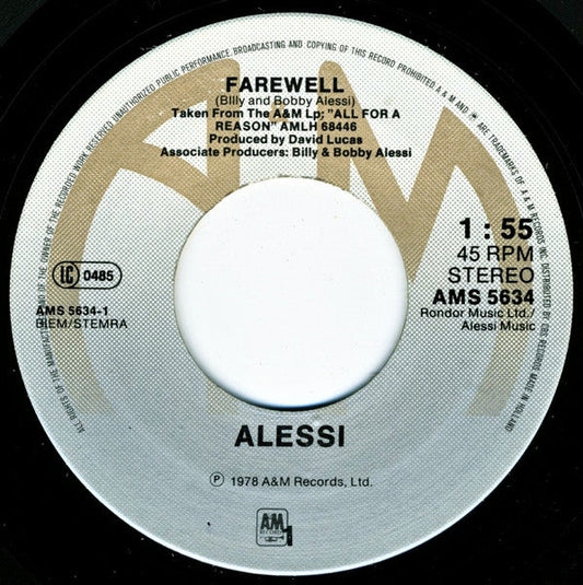 Alessi - Farewell 07788 Vinyl Singles Vinyl Goed / Hoes Generic
