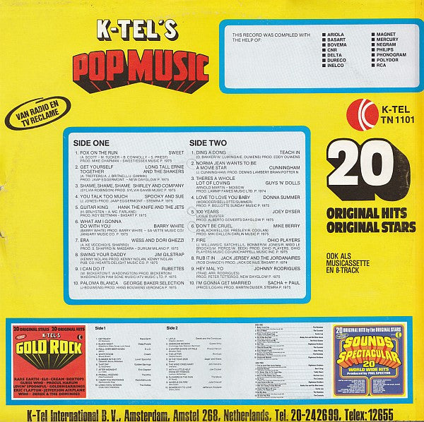 Various - K-Tel's Pop Music (LP) 51778 Vinyl LP Vinyl Goed / Hoes Goed