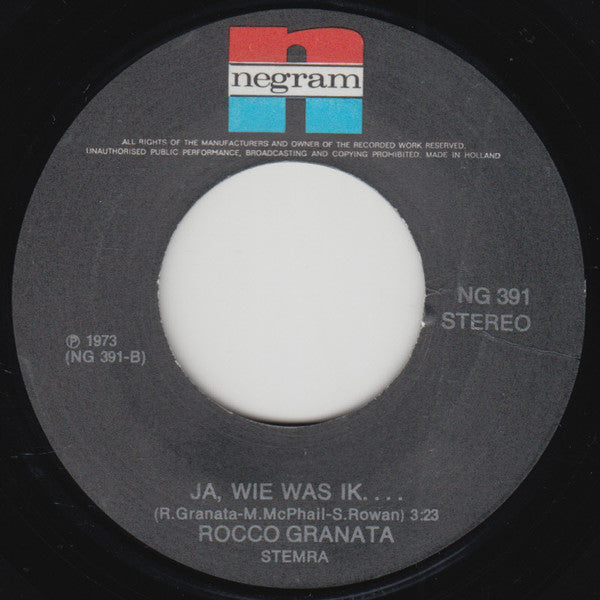 Rocco Granata - Daar Gaat Mijn Grootpapa 43071 Vinyl Singles Vinyl Goed / Hoes Sticker