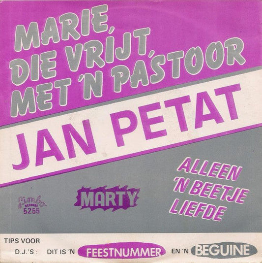 Jan Petat - Marie, Die Vrijt, Met 'n Pastoor 26850 Vinyl Singles Vinyl Goed / Hoes Goed