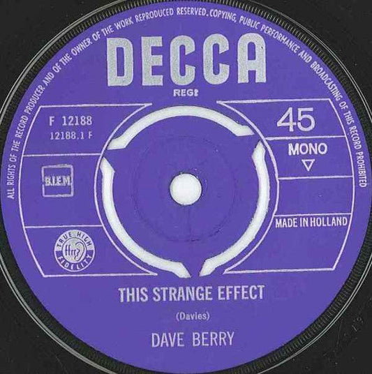 Dave Berry - This Strange Effect 40126 Vinyl Singles Vinyl Goed / Hoes Goed