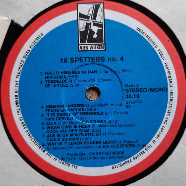 Verschiedene - 16 Spetters Nr. 4 (LP)
