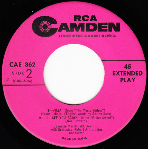 Jeanette MacDonald - I'll See You Again 17464 Vinyl Singles EP Vinyl Goed / Hoes Goed