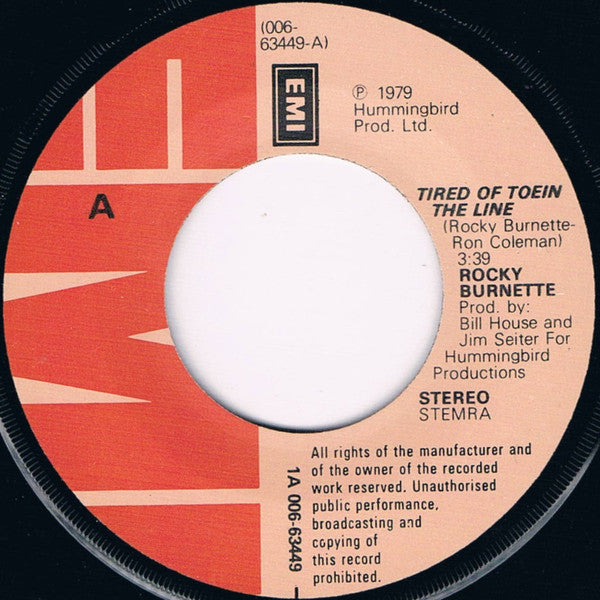 Rocky Burnette - Tired Of Toein' The Line 10658