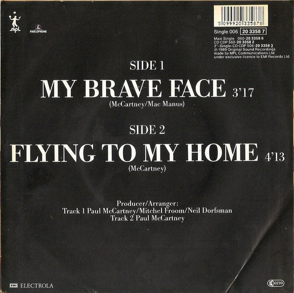 Paul McCartney - My Brave Face 39126 Vinyl Singles Vinyl Goed / Hoes Goed