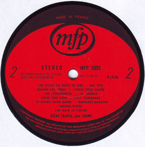 Oscar Saintal - Les Succès D'Adamo (LP) 48911 Vinyl LP Vinyl Goed / Hoes Goed