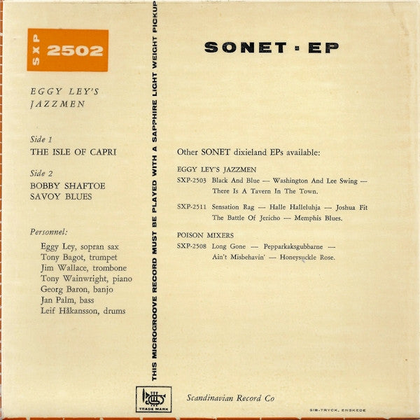 Eggy Ley's Jazzmen - The Isle Of Capri Vinyl Singles Vinyl Zeer Goed / Hoesje Goed "VINYLSINGLES.NL"