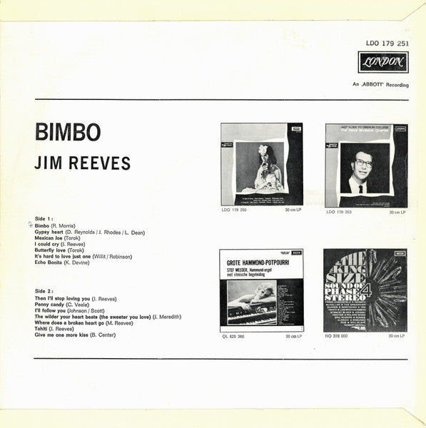 Jim Reeves - Bimbo (LP) 49448 Vinyl LP Vinyl Goed / Hoes Goed