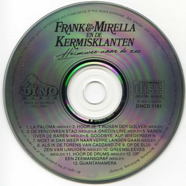 Frank & Mirella En De De Kermisklanten - Heimwee Naar De Zee. (CD) 70383 Compact Disc Goede Staat