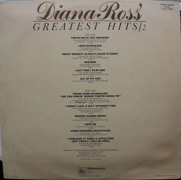 Diana Ross - Diana Ross' Greatest Hits (LP) Vinyl LP Vinyl Zeer Goed / Hoesje Goed "VINYLSINGLES.NL"