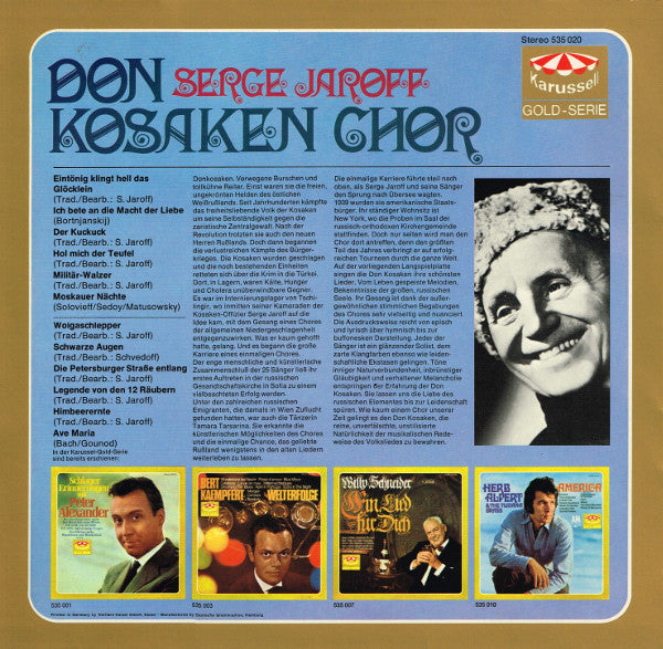 Don Kosaken Chor Serge Jaroff - Don Kosaken Chor Serge Jaroff (LP) Vinyl LP Vinyl Zeer Goed / Hoesje Goed "VINYLSINGLES.NL"