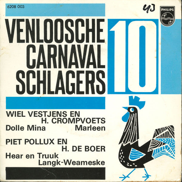 Wiel Vestjens, Hay Crompvoets, Piet Pollux, Henk de Boer - Venloosche Carnaval Schlagers no. 10 40535 Vinyl Singles Vinyl Goed / Hoes Goed