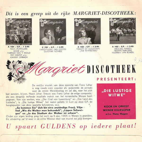 Wiener Volksoper - Die Lustige Witwe 10140 Vinyl Singles EP Vinyl Goed / Hoes Goed