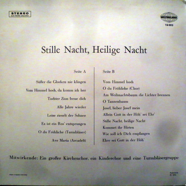 Unknown Artist - Stille Nacht, Heilige Nacht (LP) 49237 Vinyl LP Vinyl Goed / Hoes Goed