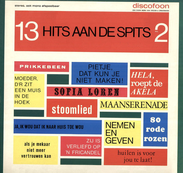 Various - 13 Hits Aan De Spits No. 2 (LP) 44491 Vinyl LP Vinyl Goed / Hoes Goed
