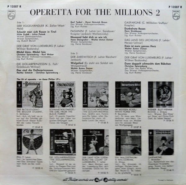 Various – Operetta For The Millions 2 (10") 51614 Vinyl LP 10" Vinyl Goed / Hoes Goed
