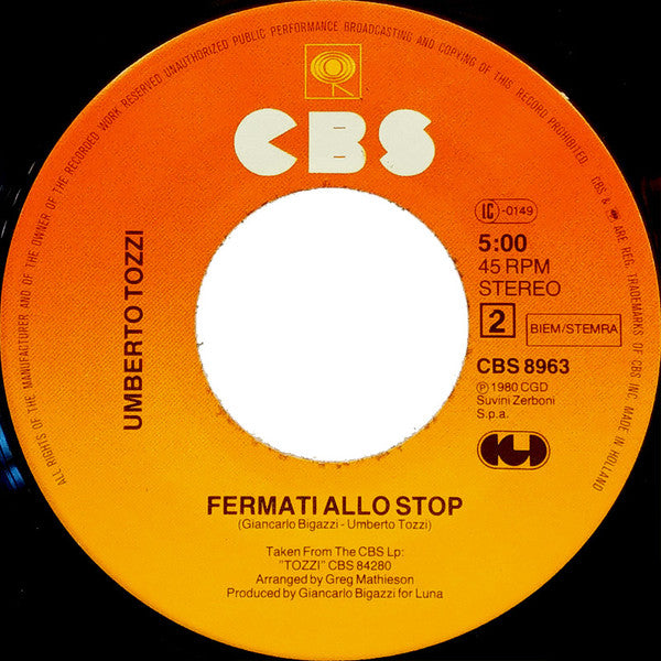 Umberto Tozzi - Dimmi Di No 32070 Vinyl Singles Vinyl Goed / Hoes Goed