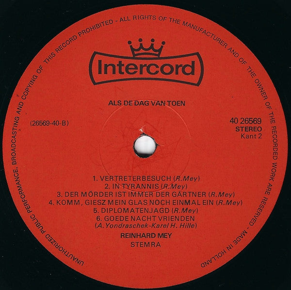 Reinhard Mey - Als De Dag Van Toen (LP) Vinyl LP Vinyl Goed / Hoes Goed