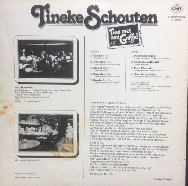 Tineke Schouten - Tien Met Een Gniffel (LP) 45466 Vinyl LP Vinyl Goed / Hoes Goed