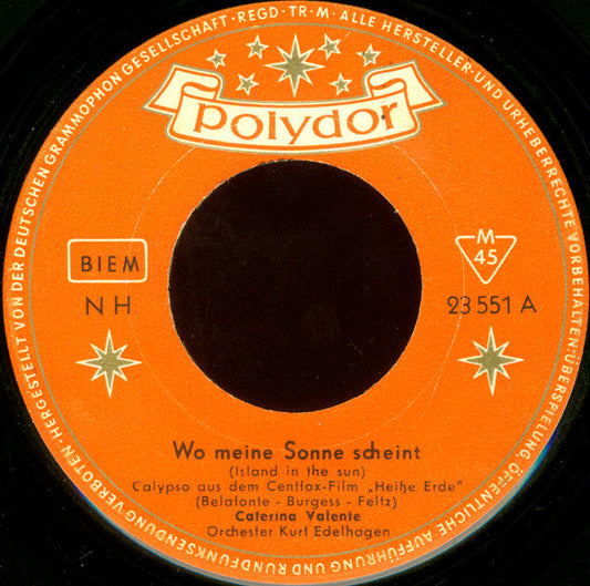Caterina Valente - Wo Meine Sonne Scheint 40053 Vinyl Singles Vinyl Goed / Hoes Generic