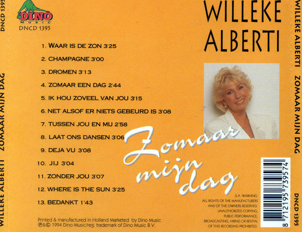 Willeke Alberti - Zomaar Mijn Dag (CD) 70027 Compact Disc Vinyl Goed / Hoes Goed