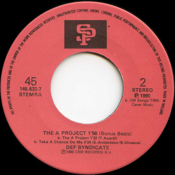 Def Syndicate - The A Project 12603 Vinyl Singles Vinyl Goed / Hoes Goed