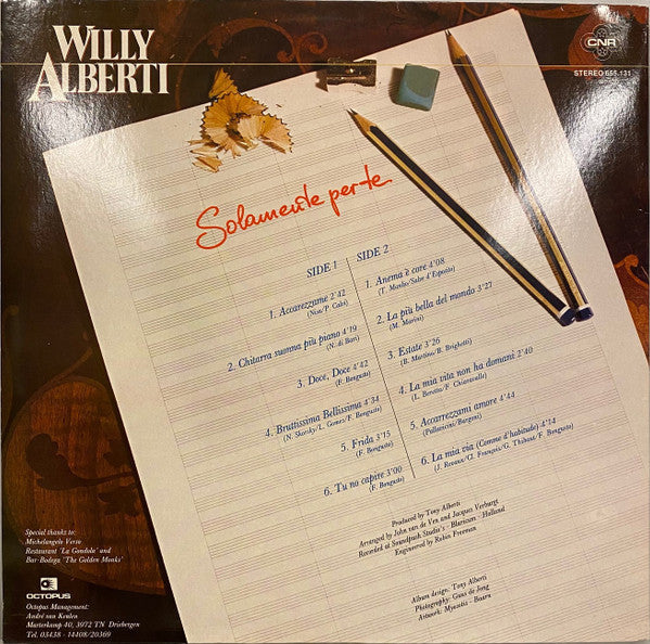 Willy Alberti - Solamente Per Te (LP) 50806 Vinyl LP Vinyl Goed / Hoes Goed