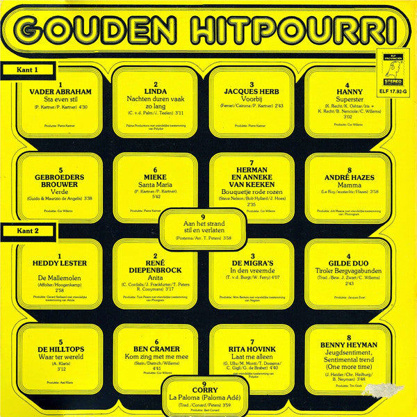 Various - Gouden Hitpourri (LP) 51523 Vinyl LP Vinyl Goed / Hoes Goed