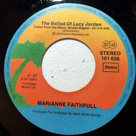 Marianne Faithfull - The Ballad Of Lucy Jordan 39157 Vinyl Singles Vinyl Goed / Hoes Generic