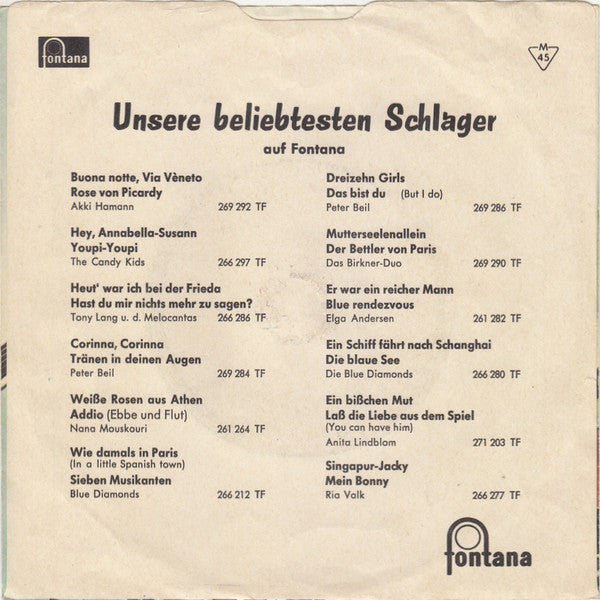 Blue Diamonds - Lady Sunshine Und Mister Moon 33284 Vinyl Singles Vinyl Goed / Hoes Goed