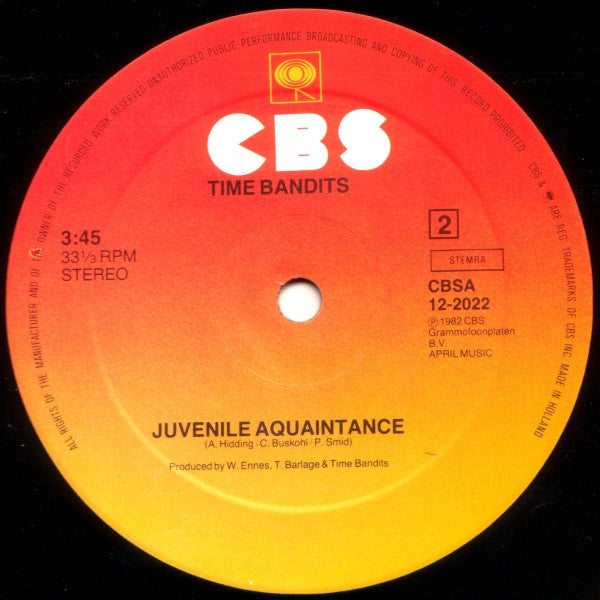 Time Bandits - Live It Up (Maxi-Single) Maxi-Singles Vinyl Goed / Hoes Goed