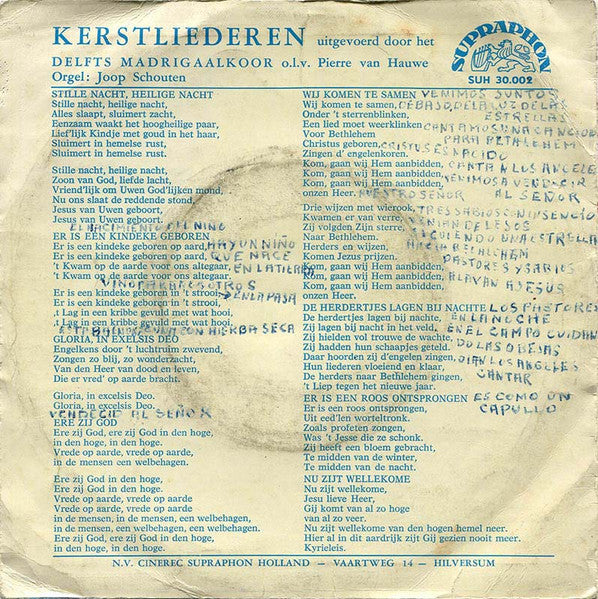 Delfts Madrigaalkoor - Kerstliederen 32169 Vinyl Singles Vinyl Goed / Hoes Goed