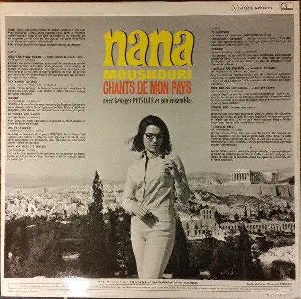 Nana Mouskouri - Chants De Mon Pays (LP) 49391 Vinyl LP Vinyl Goed / Hoes Goed