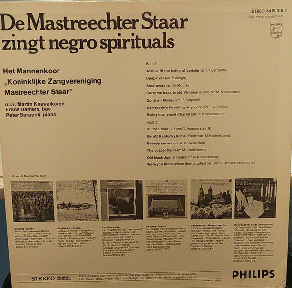 Mastreechter Staar - Zingt Negro Spirituals (LP) 40711 Vinyl LP Vinyl Goed / Hoes Goed