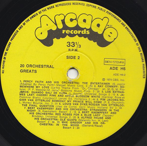 Verschiedene - 20 Orchestergrößen (LP) 41824
