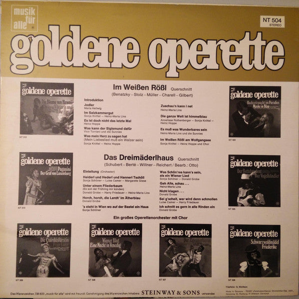 Various - Im Weißen Rössl - Das Dreimäderlhaus (LP) 42370 Vinyl LP Vinyl Goed / Hoes Goed