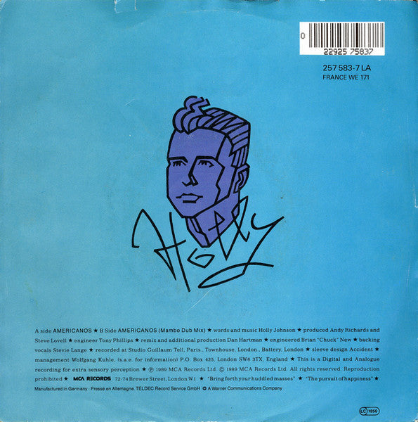 Holly Johnson - Americanos 33307 Vinyl Singles Vinyl Goed / Hoes Goed