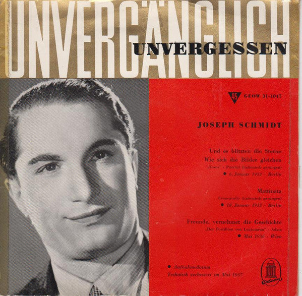 Joseph Schmidt - Joseph Schmidt 14722 Vinyl Singles EP Vinyl Goed / Hoes Goed