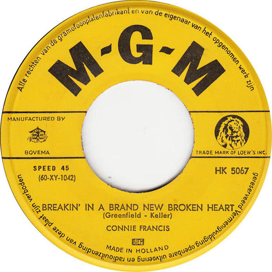 Connie Francis - Breakin' In A Brand New Broken Heart 16940 Vinyl Singles Vinyl Goed / Hoes Goed