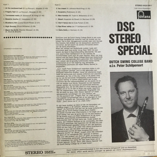Dutch Swing College Band Leader Kees Schilperoort - DSC Stereo Special! (LP) Vinyl LP Vinyl Zeer Goed / Hoesje Goed "VINYLSINGLES.NL"