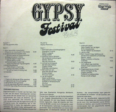 Bela Babai And His Orchestra - Gypsy Festival Vol. 2 (LP) 51416 Vinyl LP Vinyl Goed / Hoes Goed