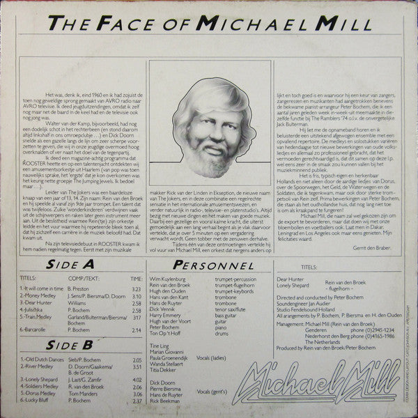 Rein van den Broek - The Face Of Michael Mill (LP) 43131 Vinyl LP Vinyl Goed / Hoes Goed